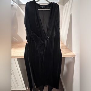 Black velvet wrap dress